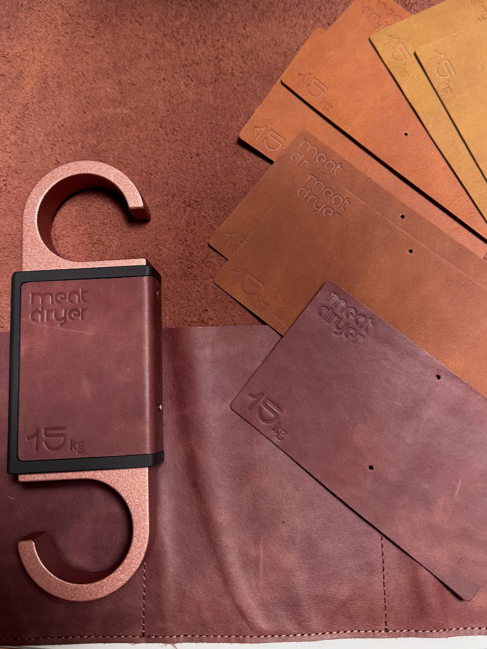 Hand crafted hook (meatdryer) with different options during production